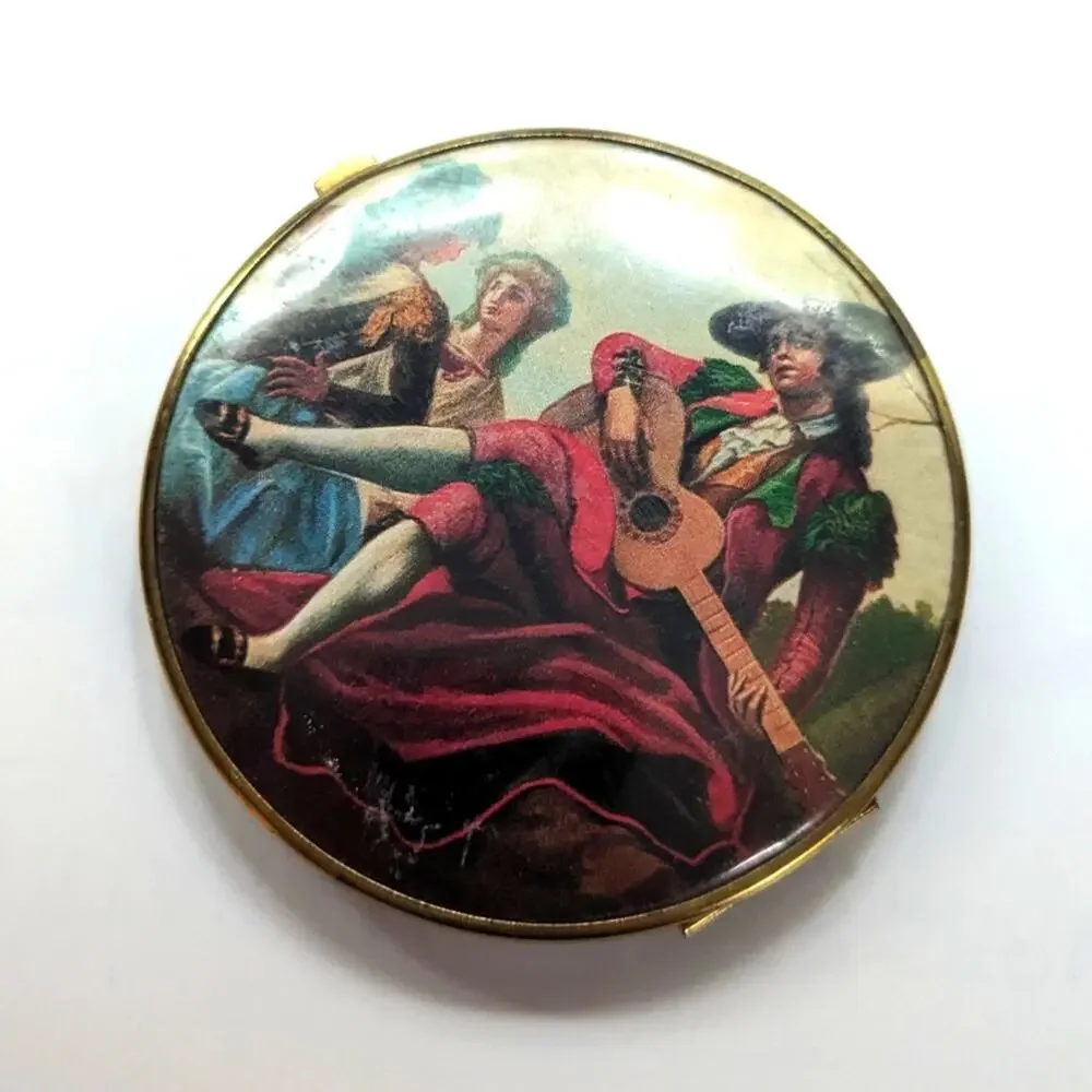 Vintage West Germany Spanish Matdor Crooner Double Sided Compact Purse Mirror